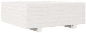 Vaso/floreira de jardim 70x70x26,5 cm pinho maciço branco