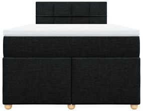 Cama com molas/colchão 120x200 cm tecido preto