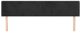 Cabeceira de cama c/ abas veludo 203x16x78/88 cm preto