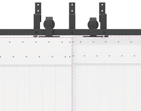 Kit de ferragens para porta deslizante 305 cm aço preto