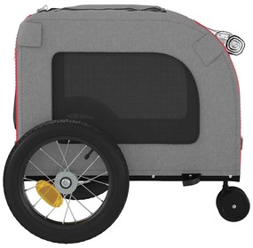 Reboque para Bicicleta para Animais de Estimação Vermelho e Cinza, Tec