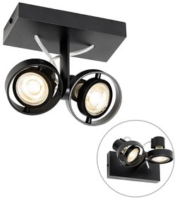 Foco moderno preto 2-luzes - Master 50 Moderno