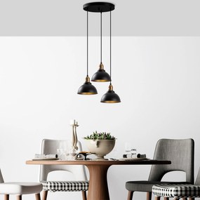 Chandelier Varzan – Preto Antique – 44 x 44 x 117 cm