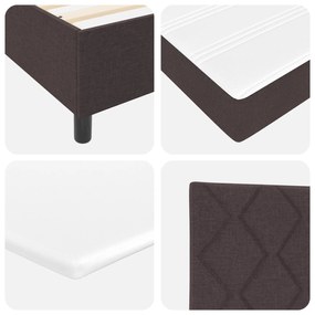 Cama Box Spring com Colchão Castanho Escuro 90x200 cm Tecido