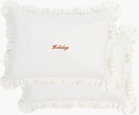 Capas de almofada em algodão com folhos Holiday, conjunto de 2