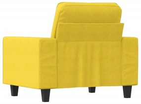 Poltrona Selma - Cor Amarelo - Em Tecido, Metal e Textilene - 94x77x80