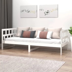vidaXL Sofá-cama 90x190 cm madeira de pinho maciça branco