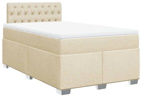 Cama boxspring com colchão 120x190 cm tecido cor creme