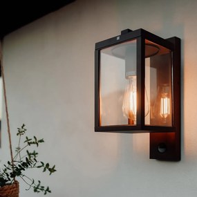 Candeeiro de parede exterior castanho ferrugem com sensor de movimento IP44 - Charlois