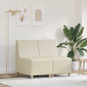 vidaXL Unidade de Sofá Modular Sem Braços 2 pcs Creme 55 x 74 x 82 cm