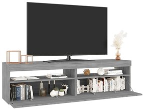 Móvel de TV com luzes LED 2 pcs 75x35x40 cm cinzento sonoma