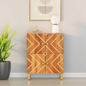 vidaXL Móvel de apoio 60x33,5x75 cm mangueira maciça castanho e preto