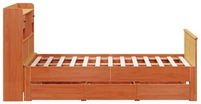 Cama com estante sem colchão 150x200 cm pinho maciço
