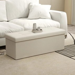 Banco com espaço de arrumação, 38 x 110 x 38 cm branco creme