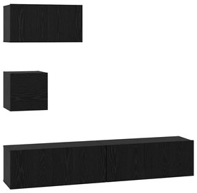 Conjunto de móvel de TV 4 pcs Carvalho preto 80 x 30 x 30 cm