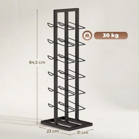 Garrafeira para 12 garrafas 31 (L) x 23 (P) x 84,5 (A) cm, prateleira para vinhos em metal de estilo industrial, porta-garrafas com pé para cozinha, b