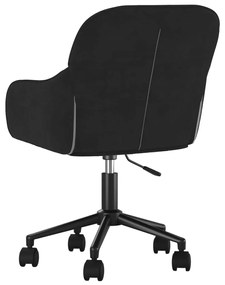 Cadeira de escritório giratória veludo preto