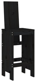 Cadeiras de bar 2 pcs 40x42x120 cm pinho maciço preto
