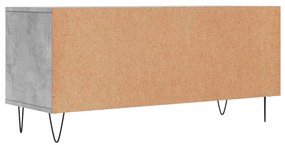 Móvel p/ TV 100x34,5x44,5cm derivados de madeira cinza cimento