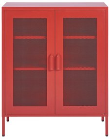 Aparador com 2 portas em metal vermelho WAKATIPU Beliani
