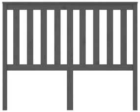 Cabeceira de cama 126x6x101 cm pinho maciço cinzento