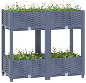 vidaXL Canteiro elevado 80x40x71 cm polipropileno
