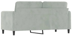 Sofá de 2 lugares 140 cm veludo cinza-claro