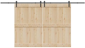 Kit de ferragens para porta deslizante 400 cm aço preto