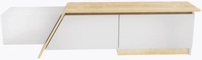 Móvel de TV PRUDENCE – 180x45x35 cm – Bilaminado Branco com Carvalho –