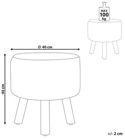 Tamborete em algodão estilo macramé creme MANZAI Beliani
