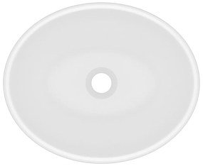 Lavatório luxuoso formato oval 40x33 cm cerâmica branco mate