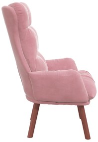 Cadeira Relaxante Veludo Rosa