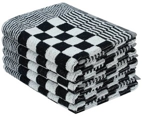 Conjunto de panos de cozinha 10 pcs algodão preto e branco