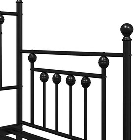 Estrutura de Daybed com Cama Auxiliar Preta 80x200 cm em Aço