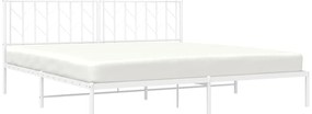 Estrutura de cama com cabeceira 193x203 cm metal branco