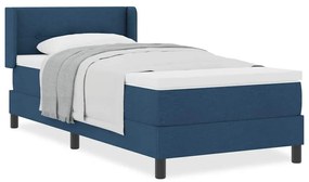 Cama Box com Colchão Azul – 90 x 200 cm, Estofada