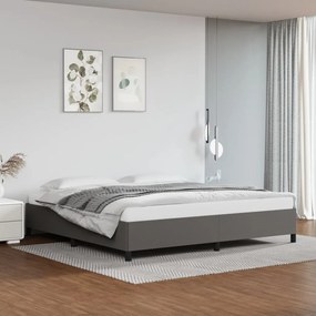 Estrutura de cama 200x200cm couro artificial cinzento