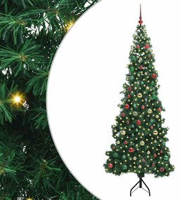 vidaXL Árvore de Natal artificial de canto Verde 210 cm PVC e Metal