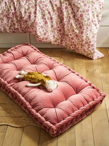 Colchão de chão em veludo 60 x 120 cm rosa
