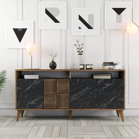Console Milan – Walnut Black Marble – 160x78x35 cm