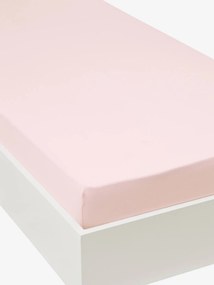 Lençol-capa de cor em jersey extensível, para criança rosa