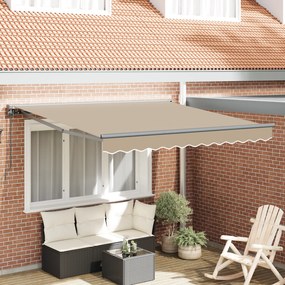 vidaXL Toldo Retrátil Manual Bege 300x250 cm tecido