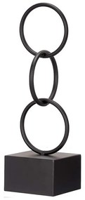 Figura Decorativa Aros Preto Metal (12,5 X 40,5 X 12,5 cm)