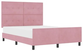 Cama vidaXL Rosa 160x200 cm Veludo