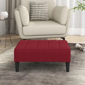 vidaXL Apoio de pés 78x56x32 cm tecido vermelho tinto