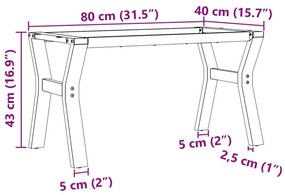 Pernas para mesa de centro estrutura em Y aço