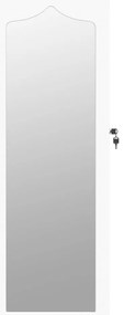 Móvel para joias de parede espelhado 37,5x10x106 cm branco