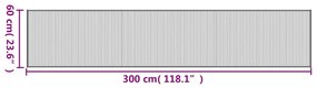 Tapete retangular 60x300 cm bambu cor natural clara