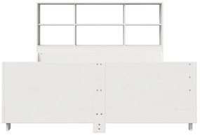 Cama com estante sem colchão 150x200 cm madeira maciça branco