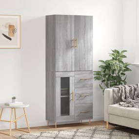 vidaXL Armário alto 69,5x34x180 cm derivados de madeira sonoma cinza